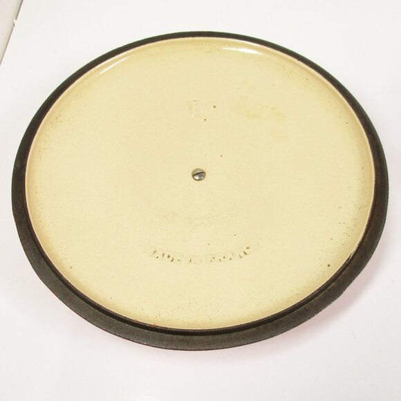 VTG Le Creuset France “E” 4.5 Qt Ribbed Flame Orange Enameled Dutch Oven Pot Lid - Picture 10 of 11